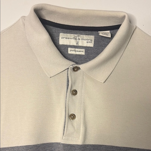 Preswick & Moore Gray and Black Polo Shirt with Color Block Design - Picture 6 of 14